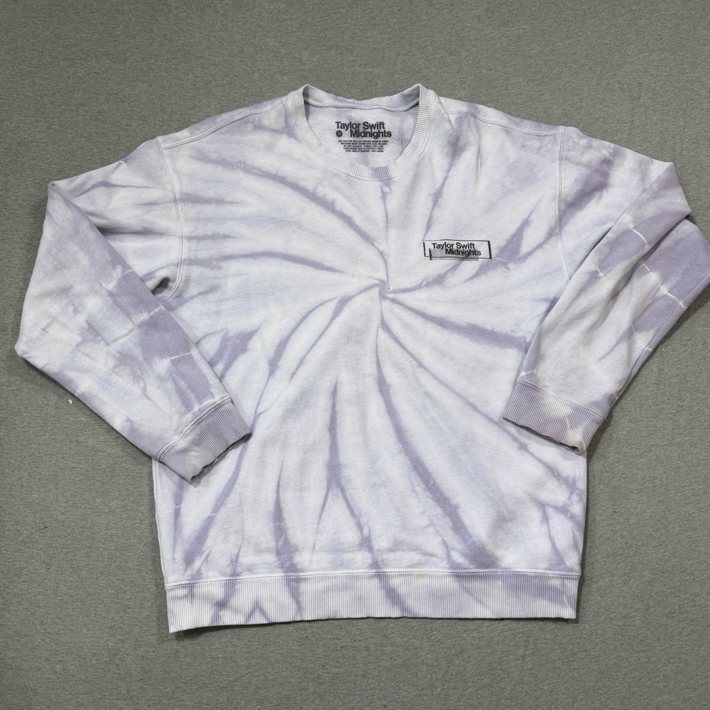 Taylor Swift Midnights Sweatshirt Size M Purple Tie Dye Tour Merch Pullover